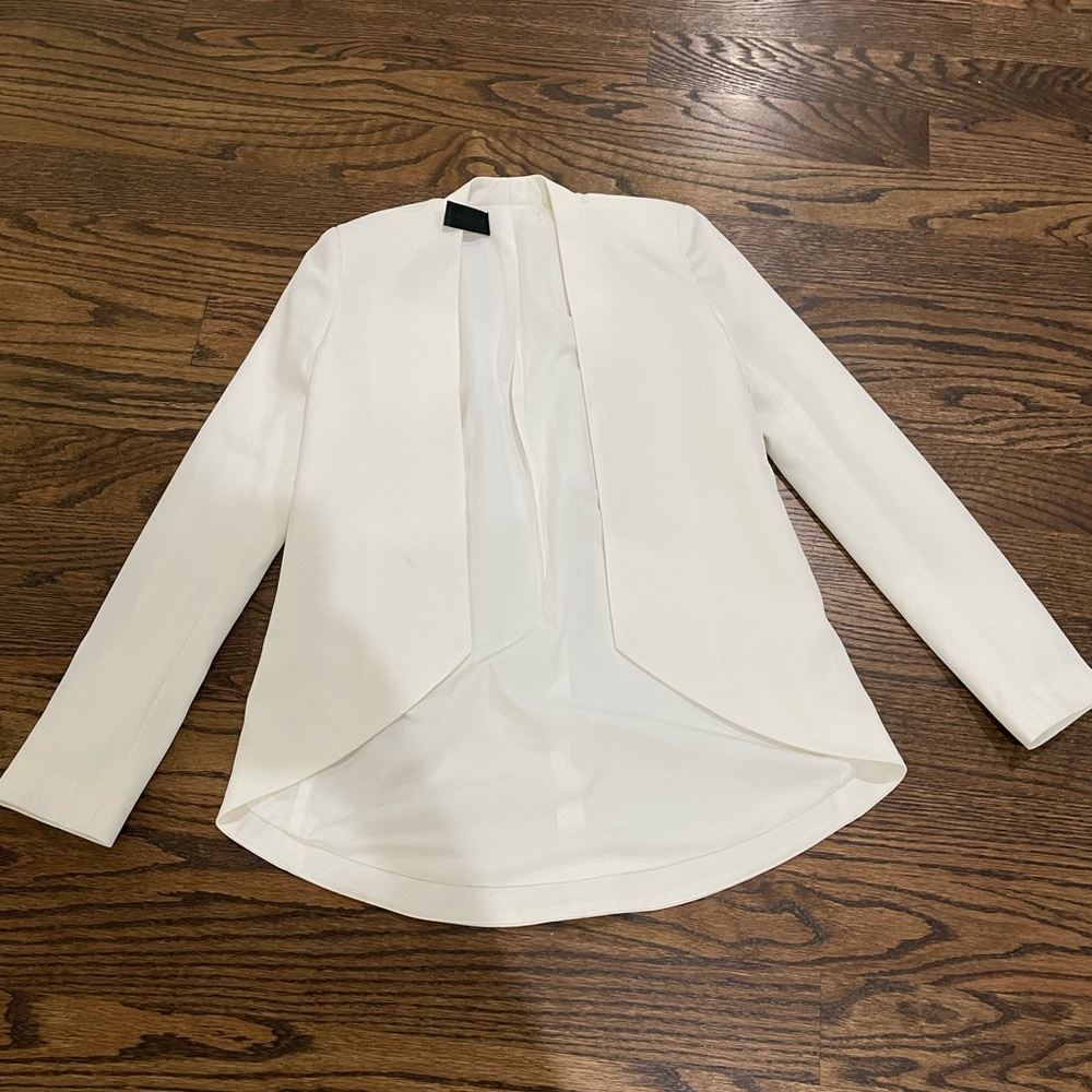 White high low blazer